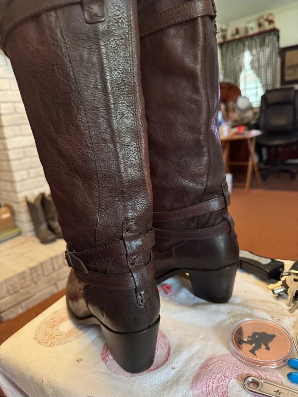 Frye Dark Brown Over-the-Knee Leather Boots